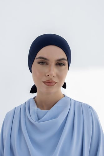 قبعة تحت الحجاب شفافة من الخلف - كحلي