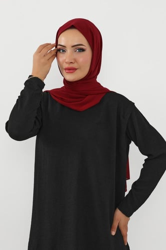 حجاب شيفون بمغناطيس وقبعة بالوسط