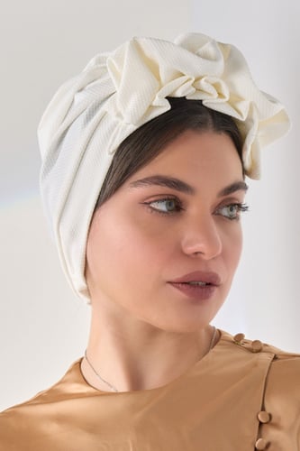 توربان قطني قابل للتعديل-أبيض