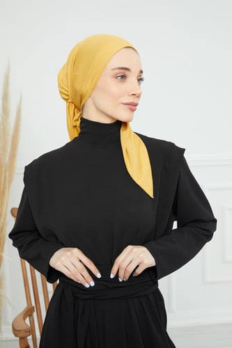 توربان قطني ربط من الخلف - اصفر داكن