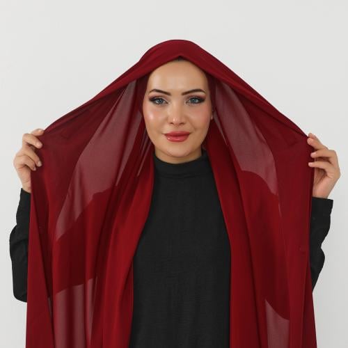 حجاب شيفون بمغناطيس وقبعة بالوسط