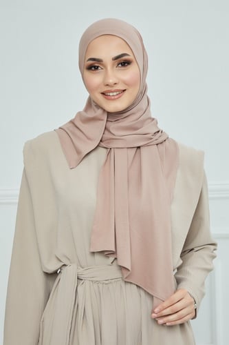 حجاب الشاطي مع قبعة - بني فاتح