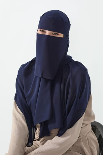 طقم طرحة ونقاب-كحلي