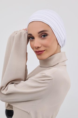 توربان قطعتين قطن ايطالي - ربط-ابيض