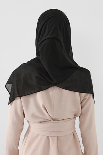 حجاب مع فتحة عند الاذن عادي - اسود