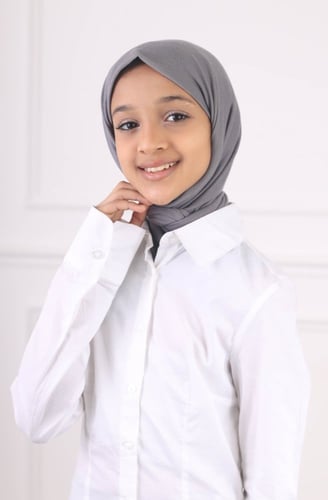 طرحة بناتي ربط من الخلف - رمادي