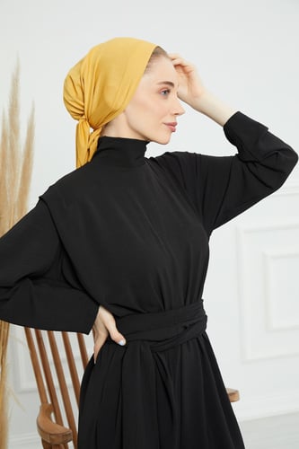 توربان قطني ربط من الخلف - اصفر داكن