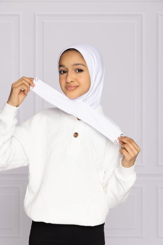 طرحة بناتي طقطق- أبيض