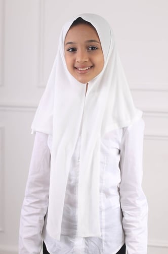 طرحة بناتي ربط من الخلف - اوف وايت