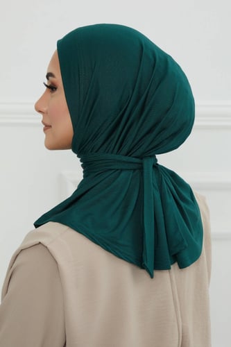 قبعة حجاب دبل سترتش ربط - أخضر