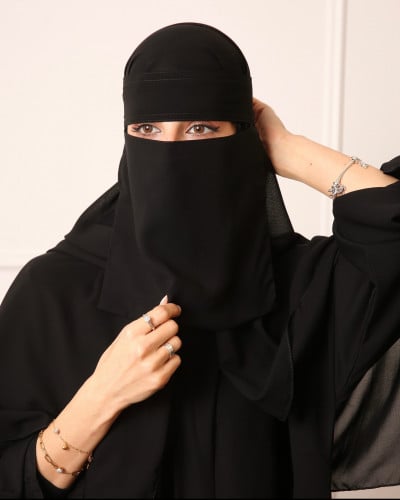 طقم طرحة مع نقاب - أسود