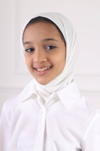 طرحة بناتي ربط من الخلف - اوف وايت