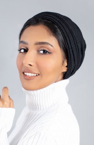 توربان قطعتين لزق - اسود