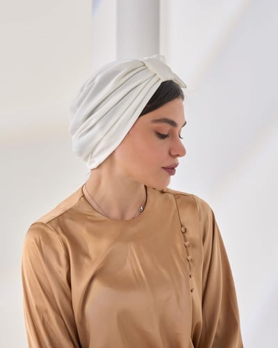 توربان قطني قابل للتعديل-أبيض