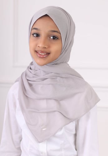 طرحة بناتي مخيطة- رمادي