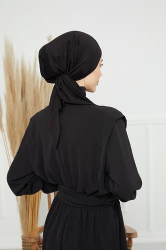 توربان قطني ربط من الخلف - اسود