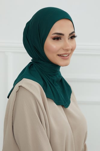 قبعة حجاب دبل سترتش ربط - أخضر