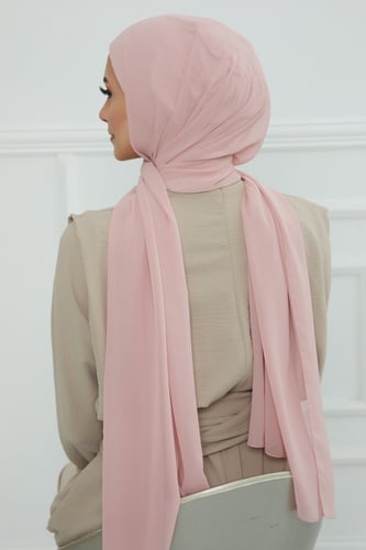 طرحة شيفون مع قبعة - وردي