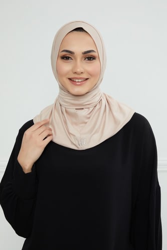 حجاب قطن ايطالي مع طقطق من الخلف