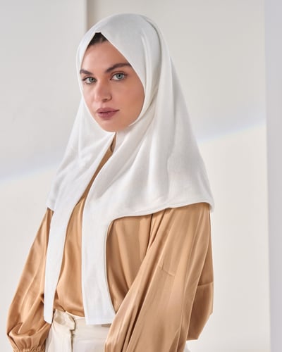 طرحة ثابتة ربط غير سترتش - اوف وايت