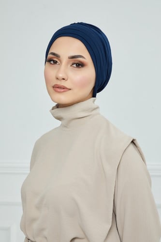 حجاب الشاطي مع توربان - كحلي