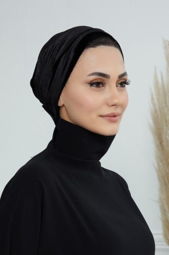 توربان لزق قطعتين مخمل - اسود