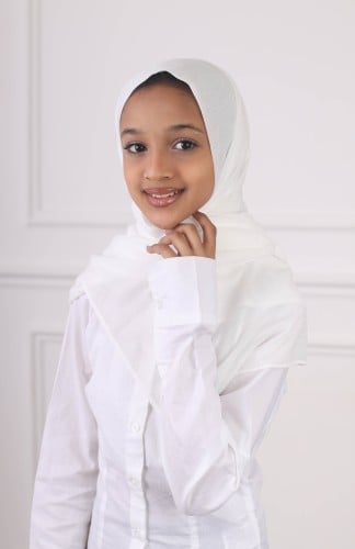 طرحة بناتي مخيطة- أوف وايت