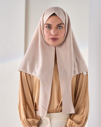 طرحة ثابتة ربط غير سترتش- بيج