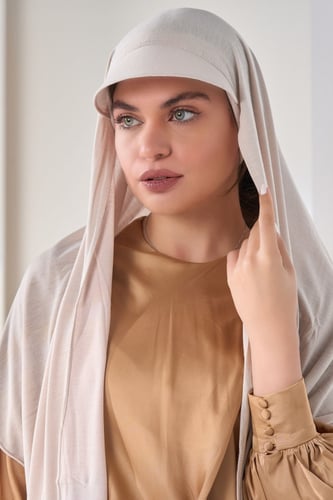 طرحة قطنية مع كاب- بيج