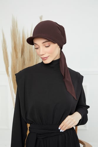 توربان كاب ربط من الخلف - بني داكن