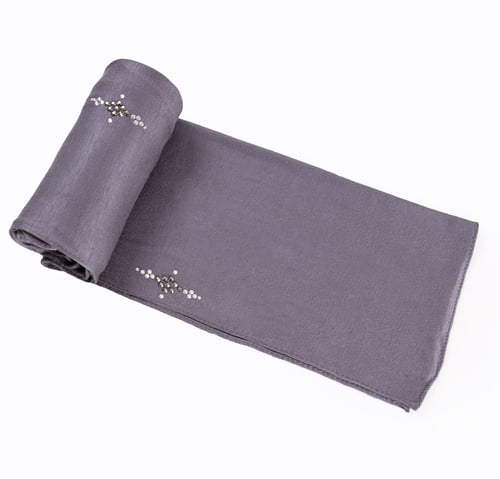 قطن دبل سترتش بكريستال سوارفسكي-رمادي داكن