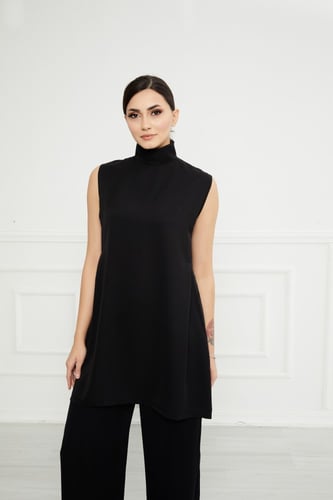 بلوزة طويلة-اسود