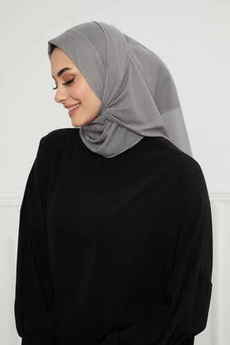 طرحة شاش تركي ميني | رمادي غامق