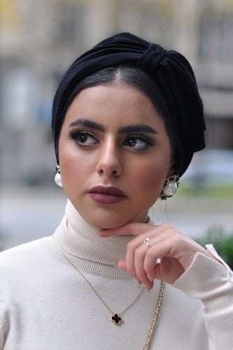 توربان قطني قابل للتعديل-أسود