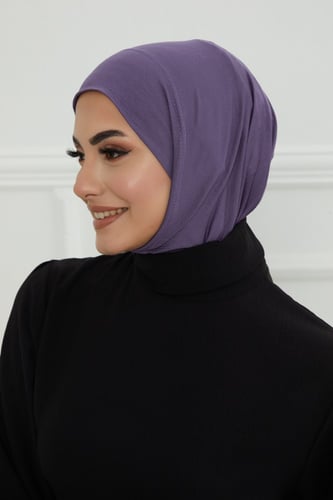 قبعة حجاب دبل سترتش ربط - بنفسجي