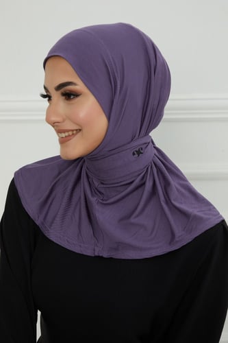 قبعة حجاب دبل سترتش ربط - بنفسجي