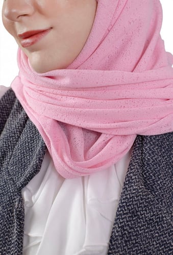 طرحة شاش تركي - وردي