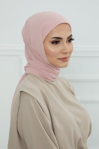 طرحة شيفون مع قبعة - وردي