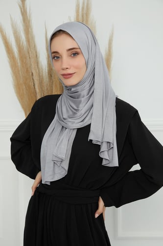 حجاب قطني دبل سترتش-رمادي