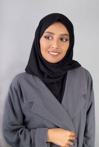 طرحة شاش تركي ربط من الخلف - أسود