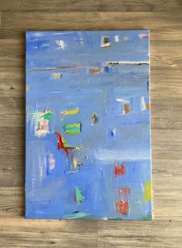 لوحة تجريد 60 * 40 ( عمل أصلي ) أكريلك + كانفاس