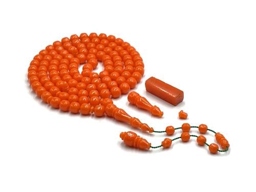 Bakelite prayer beads from a traditional pipe, old cast iron, lathe work by Abu Ziad, the art factory.