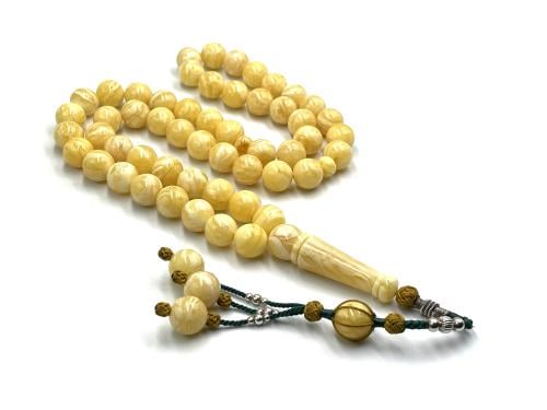 Amber rosary with a pattern of stripes
