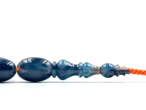 سبحة عكروكي ازرق مقشور من عقود صب قديم خراطة عقيل...