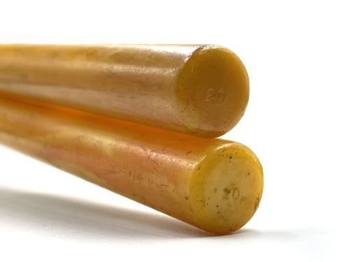 German bakelite sticks, veined, antique cast