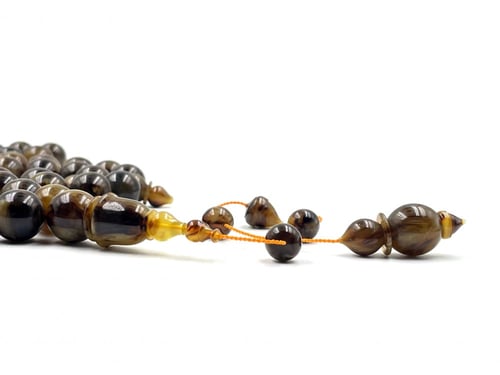 سبحة بكلايت مفروزة من عصي ضبعة معرقة بشفافية صب قد...