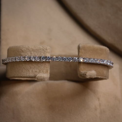 اسوارة تينيس سوليتير تصميم الماس، فضة عيار 925