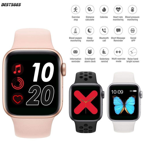 ساعة ذكية شبيهة ابل تعمل باللمس لون اسود