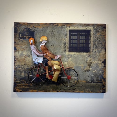 لوحة حديد وخشب انتيك 3D