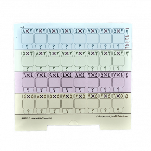 سبورة جدول الضرب